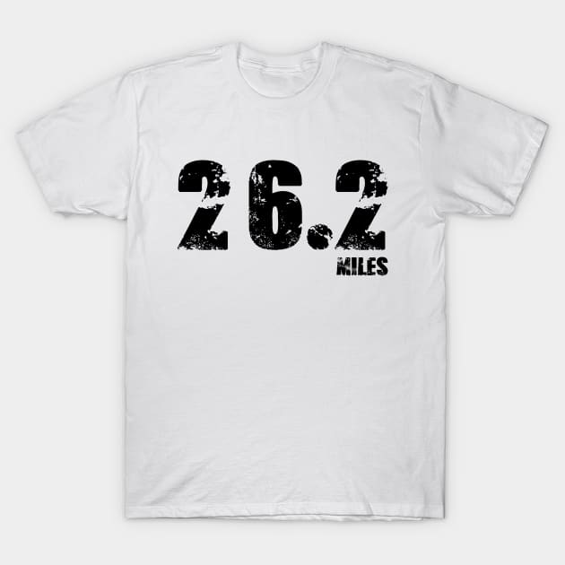 Distressed 26.2 Miles Full Marathon Race Long Distance Runner T-Shirt by charlescheshire